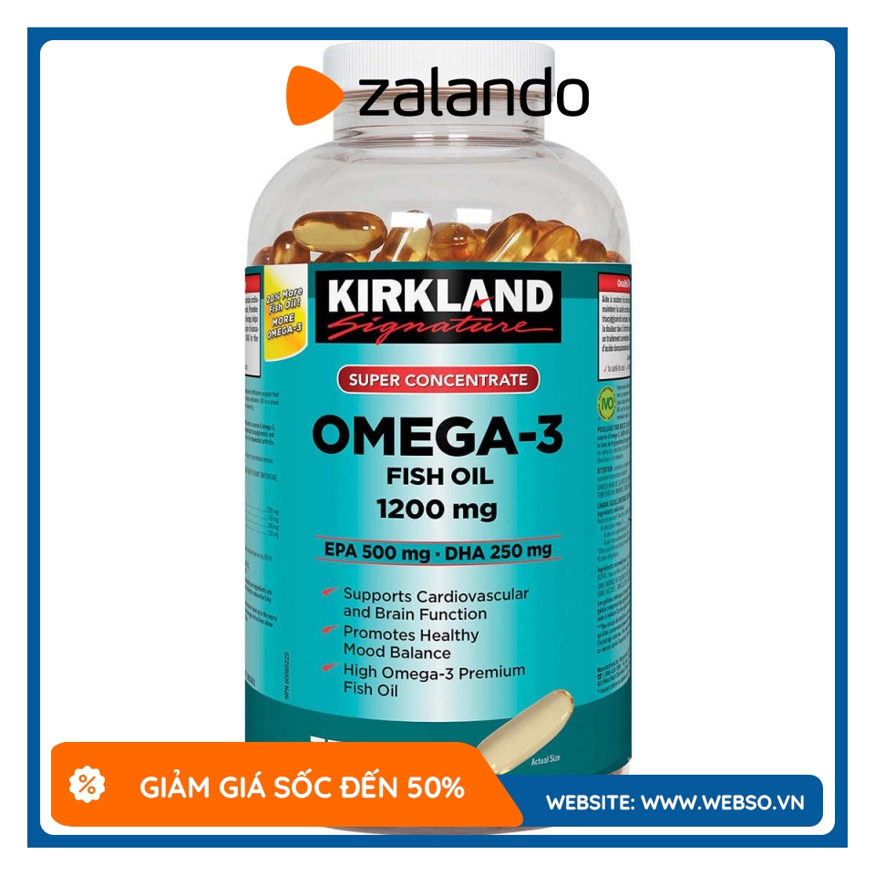 Viên uống dầu cá Kirkland Omega 3 1200mg
